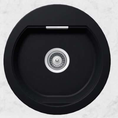 SCHOCK SINK MONO CRISTADUR R100 PURO BLACK 485X500mm [AUTO DRAIN] TOPMOUNT MONR100084.15yr