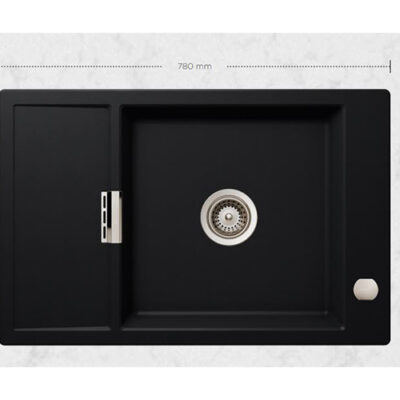 SCHOCK SINK MONO CRISTADUR D100XS PURO BLACK 780X510mm [AUTO DRAIN] MOND100X084.15yr