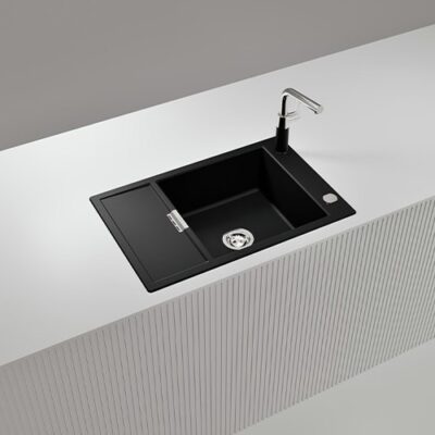 SCHOCK SINK MONO CRISTADUR D100XS PURO BLACK 780X510mm [AUTO DRAIN] MOND100X084.15yr