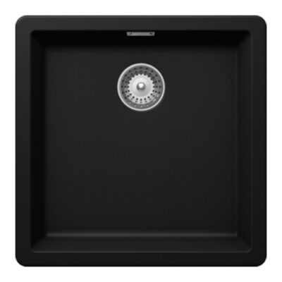 SCHOCK SINK GREENWICH CRISTADUR N100 PURO BLACK 456X456mm [MAN DRAIN] TOPMOUNT GREN100084.15yr