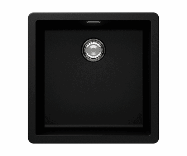 SCHOCK SINK GREENWICH CRISTADUR N100 PURO BLACK 456X456mm [MAN DRAIN] TOPMOUNT GREN100084.15yr - Image 3