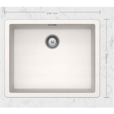 SCHOCK SINK GREENWICH CRISTADUR N100L POLARIS WHITE 556X456mm TOPMOUNT [MAN DRAIN] GREN100L099.15yr