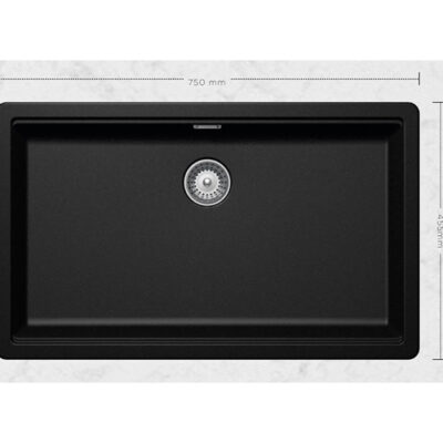 *SCHOCK SINK GREENWICH CRISTADUR N100XL MAGMA 750X455mm [MANUAL DRAIN] TOPMOUNT GREN100X097.15yr