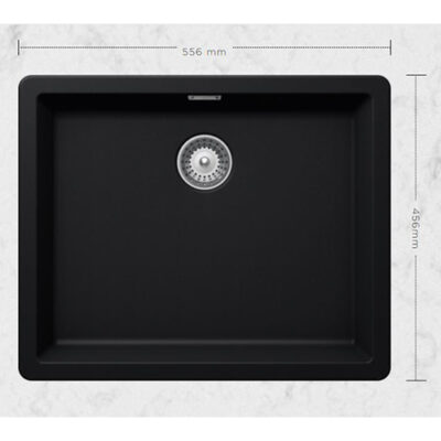 SCHOCK SINK GREENWICH CRISTADUR N100L PURO BLACK 556X456mm  UNDERMOUNT GREN100L084U.15yr