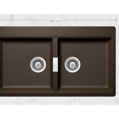 SCHOCK SINK HORIZONT CRISTADUR N200 BRONZE 860X500mm UNDERMOUNT HONN200087U.15yr
