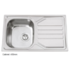 SINK S.STEEL 1B/1DRAIN 800x500MM RIGHT +ACCESS BPS181011BN