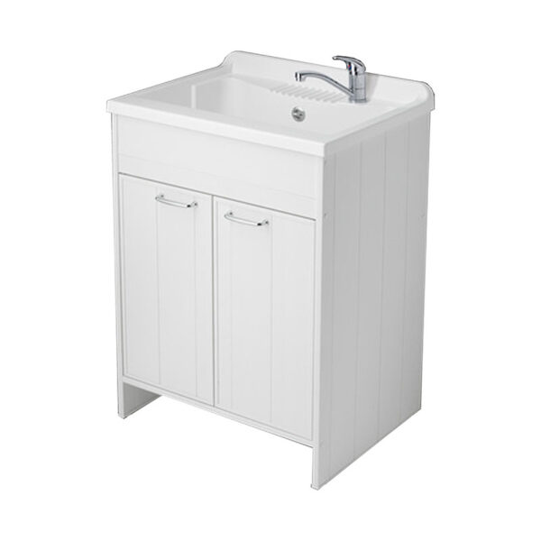 PVC WASH TUB OUTDOOR KITJR.2 DOOR W60XD50XH85CM WHITE ART.9002K/CR9002