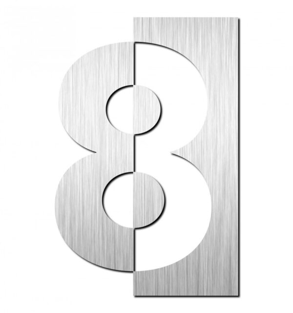 STAINLESS STEEL 75mm NUMBER '8' 031 031 ESTAMP 1028