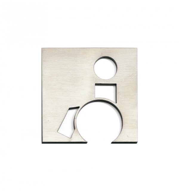 WHEELCHAIR ACCESS STAINLESS STEEL SIGN 10x10cm ESTAMP 1105