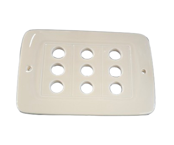 POTTERY VENT 9 HOLES 25.5cm X 17.5cm GLAZED CREAM 5203