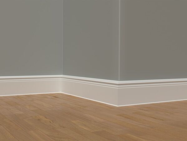 FLOOR SKIRTING 'CUBU' PROFILED (HAMBURG STYLE) 250x10cmx16mm WHITE 5115023