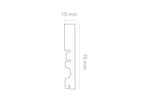 PCS FINFLOOR FLAT SKIRTING ROD.CLIP C164 (*C024) LT.SOV.OAK/C009 CONDOR 2400 X 70 X 15mm - Image 2