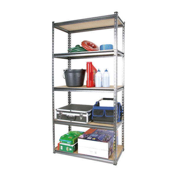 TACTIX 5 SHELF STEEL/WOOD 86.5X35.5X183cm (Max. Load 320kg per shelf) ART: 329016 - Image 2