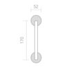 PCS DOOR PULL HANDLE 170mm ZAMAK - POLISHED BRONZE (LEATHER) HERRA R-554PC - Image 2