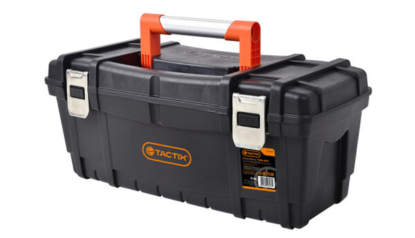 TACTIX TOOL BOX 61cm/24" WITH STEEL CATCH BLACK ART: 320344