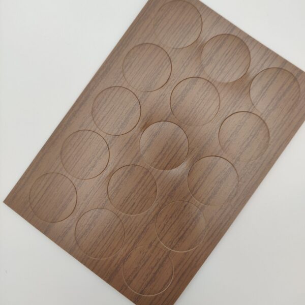 *SHEET X 20pcs SCREW ADHESIVE COVER DIA. 13mm WALNUT (DARK WALNUT) ART. 1.250.13015