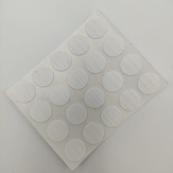 *SHEET X 20pcs SCREW ADHESIVE COVER DIA. 13mm WHITE WOOD GRAIN