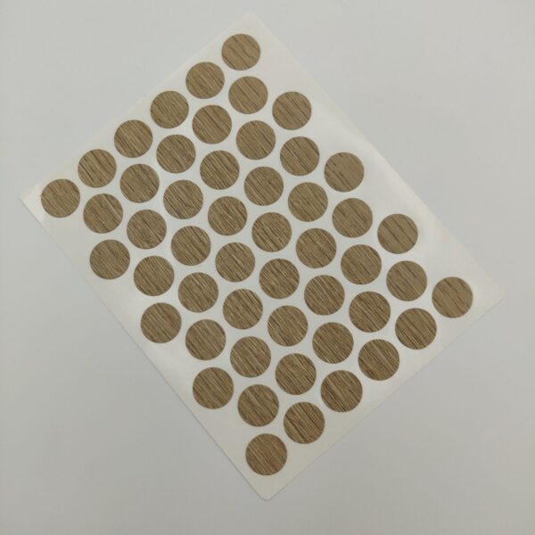 SHEET X 50pcs SCREW ADHESIVE COVER DIA.14mm ROBLE VERONA PORO (CAMBRIAN OAK) CANTI