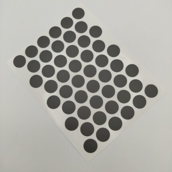 SHEET X 50pcs SCREW ADHESIVE COVER DIA. 14mm GRIS LISO (GRIS TORMENTA) CANTI