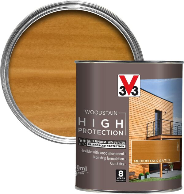 V33 HIGH PROTECTION WOODSTAIN AUTHENTIC MEDIUM OAK